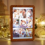 Gepersonaliseerd Music Player Design Spiegelfotolijst met naam en veranderende kleur LED Valentijnsdag Verjaardagscadeau voor echtparen Familie