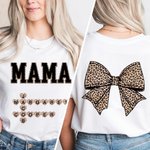 Personalised Funny Leopard Bow Crossword Puzzle T-shirt Sweatshirt with Name Mother's Day Birthday Gift for Mom Grandma