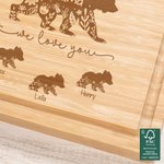 Personalized Mom Bear Cubs We Love You Design FSC Bamboo Charcuterie Cutting Board with Juice Groove Birthday Mother's Day Gift for Mom Grandma