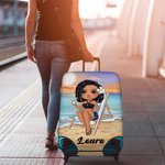 Personalized Summer Beach Cartoon Character 18-32 Inches Luggage Cover with Name Travel Accessories Birthday Gift for Family Friends