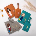 Personalised Constellation Birth Flower PU Leather Luggage Tag with Name Travel Accessories Birthday Gift for Women Girls