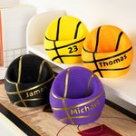 Personalized 3D Printed Basketball Shaped Phone Holder Stand with Text and Charging Groove Desk Decor Birthday Holiday Gift for Sport Lovers