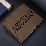 Cartera de cuero PU personalizada con múltiples ranuras para tarjetas y grabado de 1 a 12 nombres regalo de Día del padre para papá o abuelo