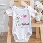 Personalizzato carino elefante cuore palloncino 100% cotone maglietta bambino body con nome compleanno 1 ° regalo festa della mamma per il bambino madre