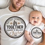 Onesie T-shirt 100% Coton Personnalisé avec Nom Papa et Bébé Cadeau Fête des Pères Anniversaire pour Nouveau Papa Bébé