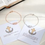 Personalized Bible Verse Chapter Number Bracelet with Scripture Card Minimalist Jewelry Church Prayer Baptism Birthday Gift for Women Christian