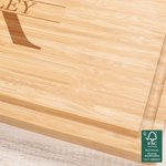 Personalisierte eingraviert Initial Name Bambus Schneidebrett mit Saft Rille Housewarming Geburtstag Geschenk für Familie Freunde