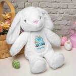 Conejito de Pascua Personalizado Personaje de dibujos animados lazo inicial lindo peluche animal de juguete con el nombre de Pascua regalo de cumpleaños para niños niñas