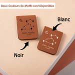 Marque-page Magnétique en Cuir Personnalisé avec Nom Initiale et Constellation Gravés Cadeau d'Anniversaire pour les Amoureux des Livres