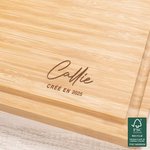Planche à Découper en Bambou Personnalisée avec Nom et Date Cadeau Mariage Emménagement Noël pour Couple Famille