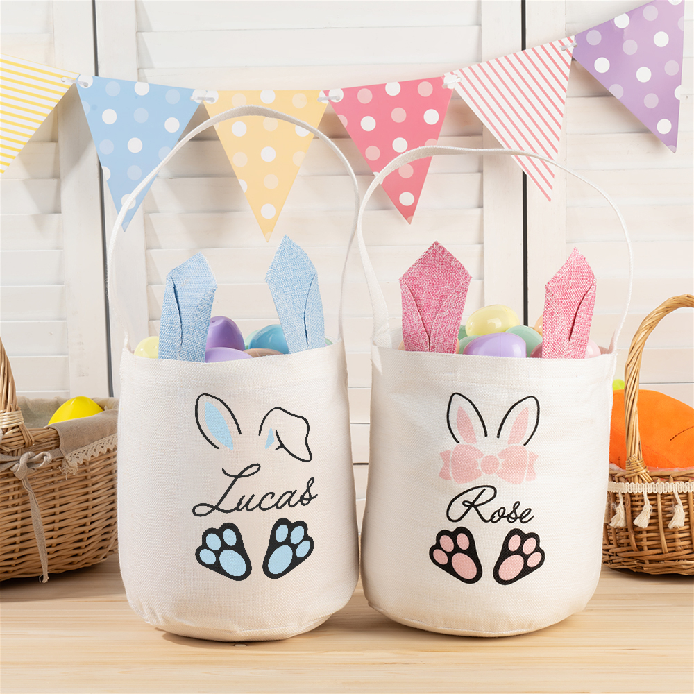 Sac à dos de grande capacité avec nom Chasse à l'œuf de Pâques Anniversaire Fête de Pâques Favors Cadeau pour enfants