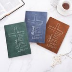 Personlig bibelvers korsnavn A5 A6 lærbok med 200 linjerte sider dåp Graduering Bursdagsgave til kristen kontormedarbeider