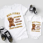 T-shirt Onesie pour Bébé 100% Coton Personnalisé avec Nom Motif Ours Papa Bébé Cadeau de Fête des Pères pour Nouveau-né et Nouveau Papa