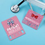 Personalizzato paziente qualificato arco stetoscopio Hollow nome distintivo Tag compleanno medico Apprezzamento regalo per il medico infermiere personale medico