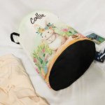 Conejito de Pascua Personalizado Huevos de Pascua Floral Cesto Plegable para la Ropa con Nombre y Asa Regalo de Cumpleaños de Pascua para Niños