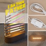Personalisierte Lichtschwert Ich bin ihr Vater LED-Nachtlicht mit 1-7 Kindernamen und hölzerne Basis Vatertag Home Decor Geburtstagsgeschenk für Papa