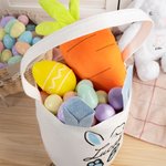 Conejito de Pascua personalizado Oreja de gran capacidad Bucket Bag con nombre de Pascua Huevo Caza Cumpleaños Fiesta de Fiesta Regalos para niños