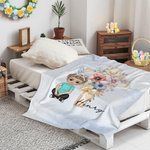 Personalizada Floral Cruz 1-5 Nacimiento Flores Conejito Orejas Personaje de dibujos animados suave manta con nombre Pascua decoración del hogar regalo de cumpleaños para los niños