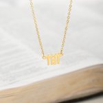 Personalized Bible Verse Chapter Necklace Simple Jewellery with Card Church Prayer Baptism Easter Birthday Gift for Christian Women