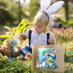 Personifierad Fantasy Unicorn Dinosaurie Initial Stor Jute Tote Bag med namn Påskäggsjakt Partygåva för pojkar Flickor