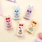 Personalised Cute Bunny LED Light Wooden Decoration with Tabletop Name Block Sign Easter Party Housewarming Mother's Day Gift for Family Kids