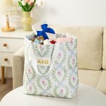 Henkilökohtainen Floral Leaf Bows kreikkalainen kirje eristetty Kangaskassi Sorority syntymäpäivälahja sisaret Ystävät | Callie × Affinity Licensing