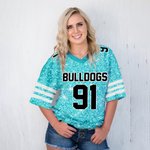 Henkilökohtainen Monivärinen Faux Glitter Jalkapallo V-kaula Team Jersey nimi ja numero Game Day Outfit Syntymäpäivälahja Urheilu Äiti Jalkapallon ystäville