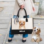 Bolsa de lona personalizada con 1 a 3 fotos de mascotas y nombres accesorios gran capacidad regalo de cumpleaños para amantes de mascotas