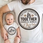 Onesie T-shirt 100% Coton Personnalisé avec Nom Papa et Bébé Cadeau Fête des Pères Anniversaire pour Nouveau Papa Bébé