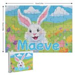 Uova di Pasqua floreali personalizzate Simpatico coniglietto 35 pezzi Puzzle con nome Cestino di vacanza Riempitivi Festa di Pasqua Regalo di compleanno per ragazzi Ragazze