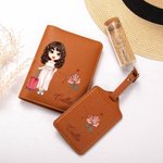 Personalised Constellation Birth Flower PU Leather Luggage Tag with Name Travel Accessories Birthday Gift for Women Girls