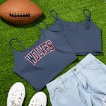 Testo personalizzato multicolore Reggiseno sportivo con spalline e imbottiture per il petto Regalo per la partita della squadra per la ragazza