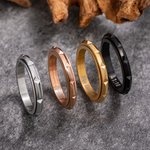 Personlig Minimalist Thin Rhombus Spinner Fidget Ring med graverad text Ångestavlastning Smycken Födelsedag Inspirationspresent för män Kvinnor