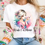 Gepersonaliseerd Flower Nail Art 100% Katoenen T-shirt met Tekst Verjaardag Schoonheidssalon Opening Gift voor Nagel Technici Enthousiastelingen