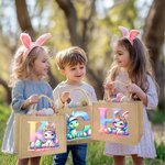 Personifierad Fantasy Unicorn Dinosaurie Initial Stor Jute Tote Bag med namn Påskäggsjakt Partygåva för pojkar Flickor