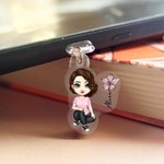 Personalized Cartoon Character Birth Flower Anti-Dust Plug Charm Accessory for iPhone Android Type-C Birthday Gift for Friends Family