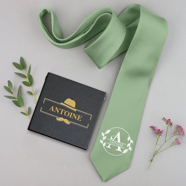 Personalised Multicolor Monogram Tie with Initial and Name Anniversary Wedding Father's Day Gift for Man