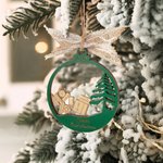 Boule de Neige Personnalisé avec Nom et Information de Bébé Ornement en Bois Décoration de l'Arbre de Noël Cadeau de Premier Noël pour Nouveau-né