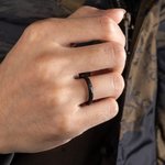 Personlig Minimalist Thin Rhombus Spinner Fidget Ring med graverad text Ångestavlastning Smycken Födelsedag Inspirationspresent för män Kvinnor