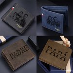 Cartera de cuero PU personalizada con múltiples ranuras para tarjetas y grabado de 1 a 12 nombres regalo de Día del padre para papá o abuelo