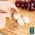 Planche à Découper en Bambou Personnalisée avec Nom et Date Cadeau Mariage Emménagement Noël pour Couple Famille