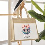 Sac en toile de jute avec nom Accessoires de voyage Anniversaire Cadeau de vacances pour les amoureux du tricot Femmes