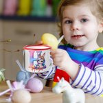 Tasse en émail à bord coloré 12 oz avec nom Fantasy Unicorn Dinosaur Gradient Initial Cadeau d'anniversaire de Pâques pour enfants Famille