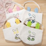 Conejito de Pascua personalizado Oreja de gran capacidad Bucket Bag con nombre de Pascua Huevo Caza Cumpleaños Fiesta de Fiesta Regalos para niños