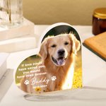Personalisierte Herz-Foto-Acryl-Plakette mit Namen Haustier Verlust Memorial Sympathie Geschenk für Tierliebhaber