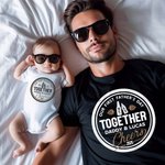 Onesie T-shirt 100% Coton Personnalisé avec Nom Papa et Bébé Cadeau Fête des Pères Anniversaire pour Nouveau Papa Bébé