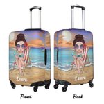 Personalized Summer Beach Cartoon Character 18-32 Inches Luggage Cover with Name Travel Accessories Birthday Gift for Family Friends