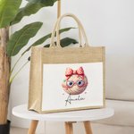 Sac en toile de jute avec nom Accessoires de voyage Anniversaire Cadeau de vacances pour les amoureux du tricot Femmes