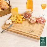 Planche à Découper en Bambou Personnalisée avec Nom et Date Cadeau Mariage Emménagement Noël pour Couple Famille