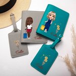 Personalised Constellation Birth Flower PU Leather Luggage Tag with Name Travel Accessories Birthday Gift for Women Girls